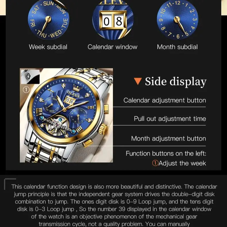 OLEVS 9910 Tourbillon Automatic Watch - OLEVS