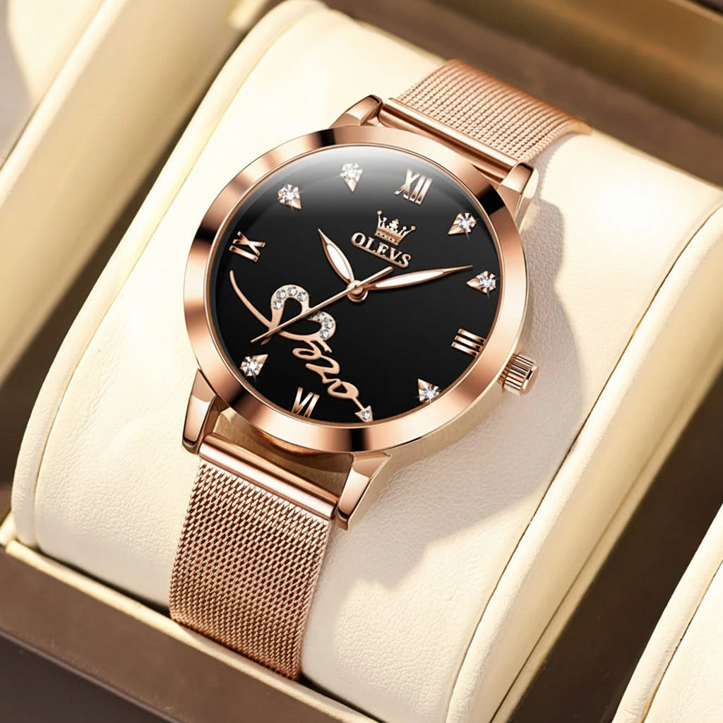 OLEVS 5530 Luxury Love Heart Diamond Ladies Watch - OLEVS
