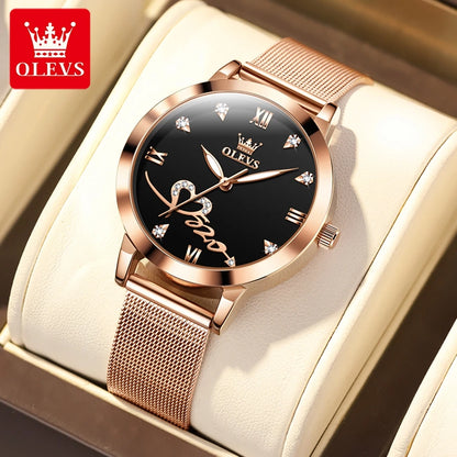 OLEVS 5530 Luxury Love Heart Diamond Ladies Watch - OLEVS