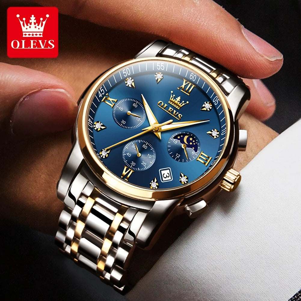 OLEVS 2858 Chronograph, Moonphase Watch - OLEVS