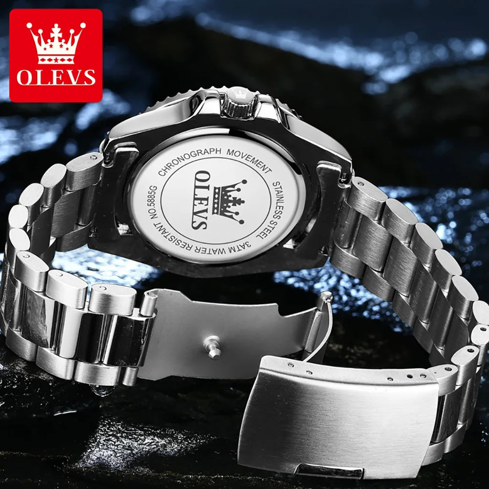 OLEVS Top Original Quartz Watch for Men Diving Series Stainles Steel Waterproof Man Watch Fashion Luxury Brand Men's Wristwatch OLEVS Official Watch Store