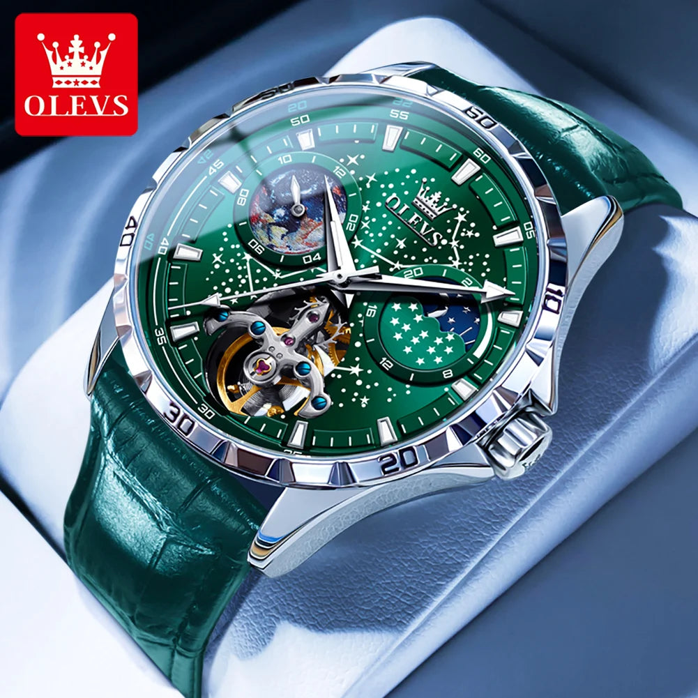 OLEVS 6689 Fully Automatic Watch Moon Phase Starry Disk - OLEVS