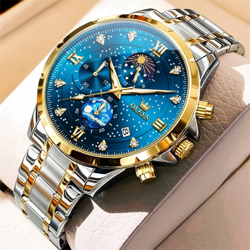 OLEVS 9807 Luminous Starry Sky Dial, Chronograph - OLEVS