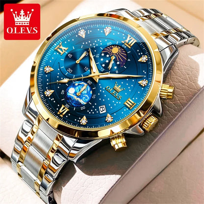 OLEVS 9807 Luminous Starry Sky Dial, Chronograph - OLEVS