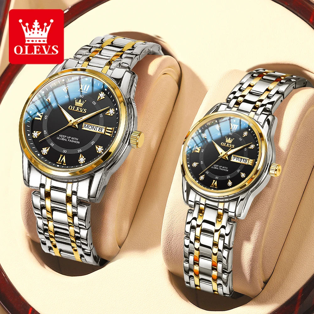 OLEVS 5513 Couple Watch Stainless Steel - OLEVS