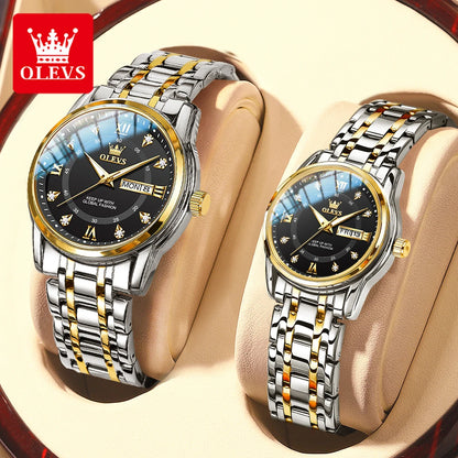 OLEVS 5513 Couple Watch Stainless Steel - OLEVS