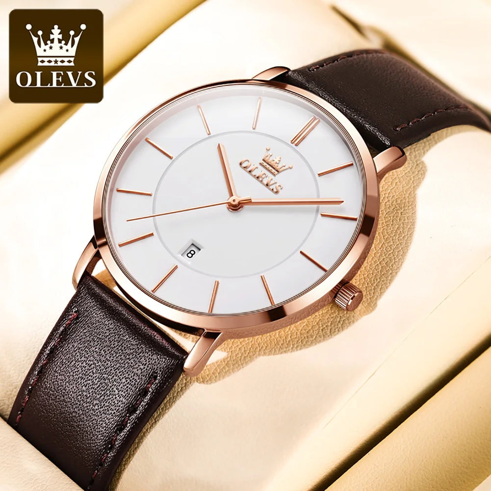 OLEVS 5869 Leather Strap - OLEVS