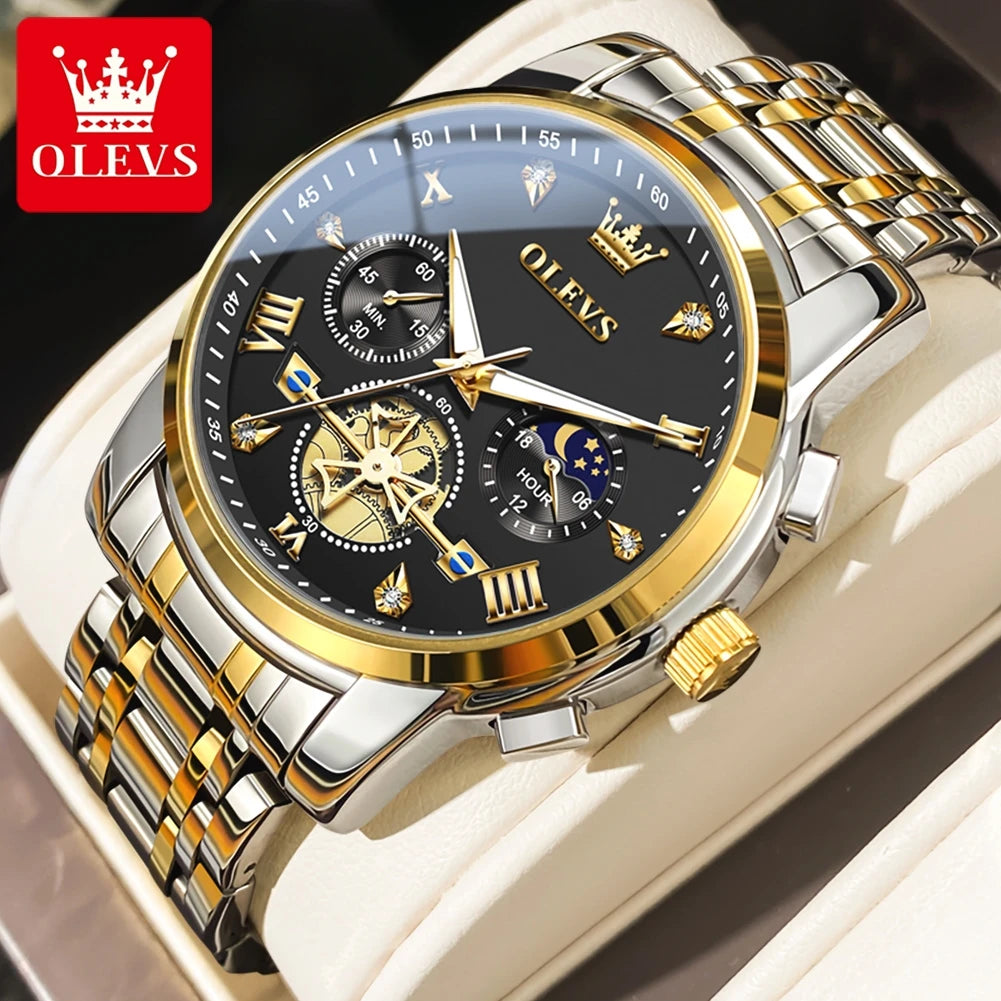 OLEVS 2856 Fitwheel, Chronograph Stainless Steel Watch - OLEVS