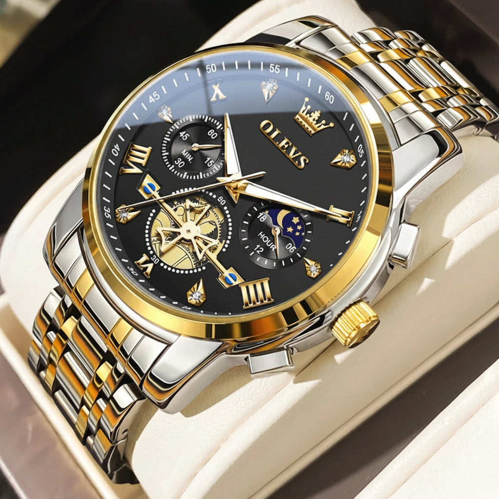 OLEVS 2856 Fitwheel, Chronograph Stainless Steel Watch - OLEVS