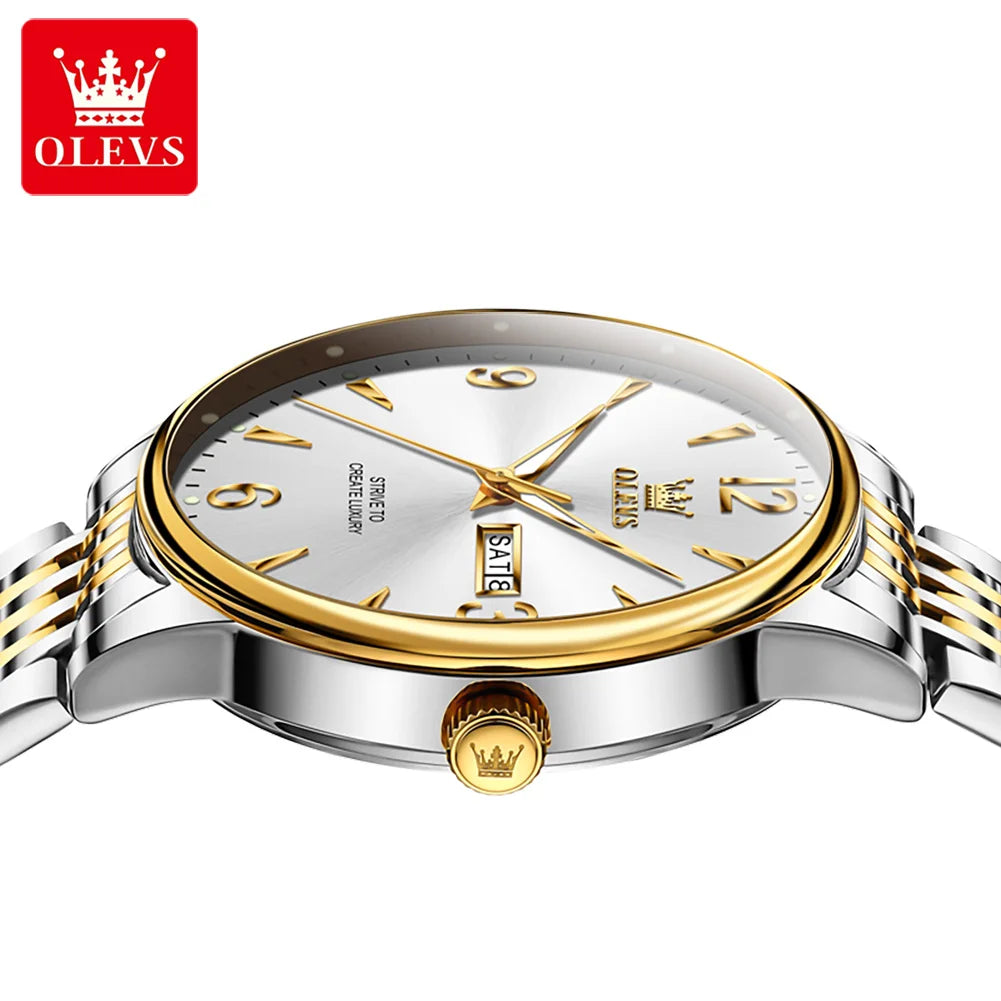 OLEVS 2928 Original Men's Watches Fashion Simple Auto Date Digital Dial Elegant Man Wristwatch Luxury Brand Quartz Watch for Men OLEVS Official Watch Store