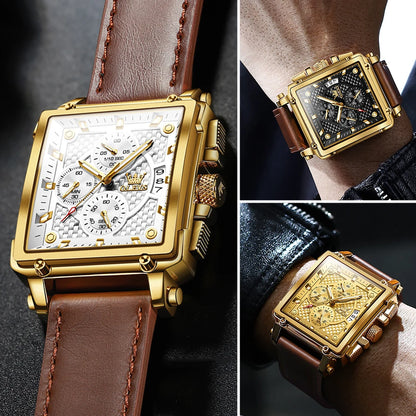 OLEVS Square Mens Quartz Watch