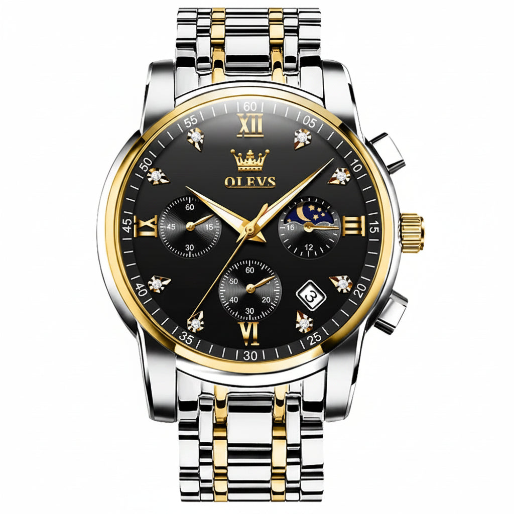 OLEVS 2858 Chronograph, Moonphase Watch - OLEVS