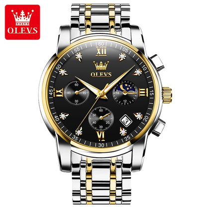 OLEVS 2858 Chronograph, Moonphase Watch - OLEVS