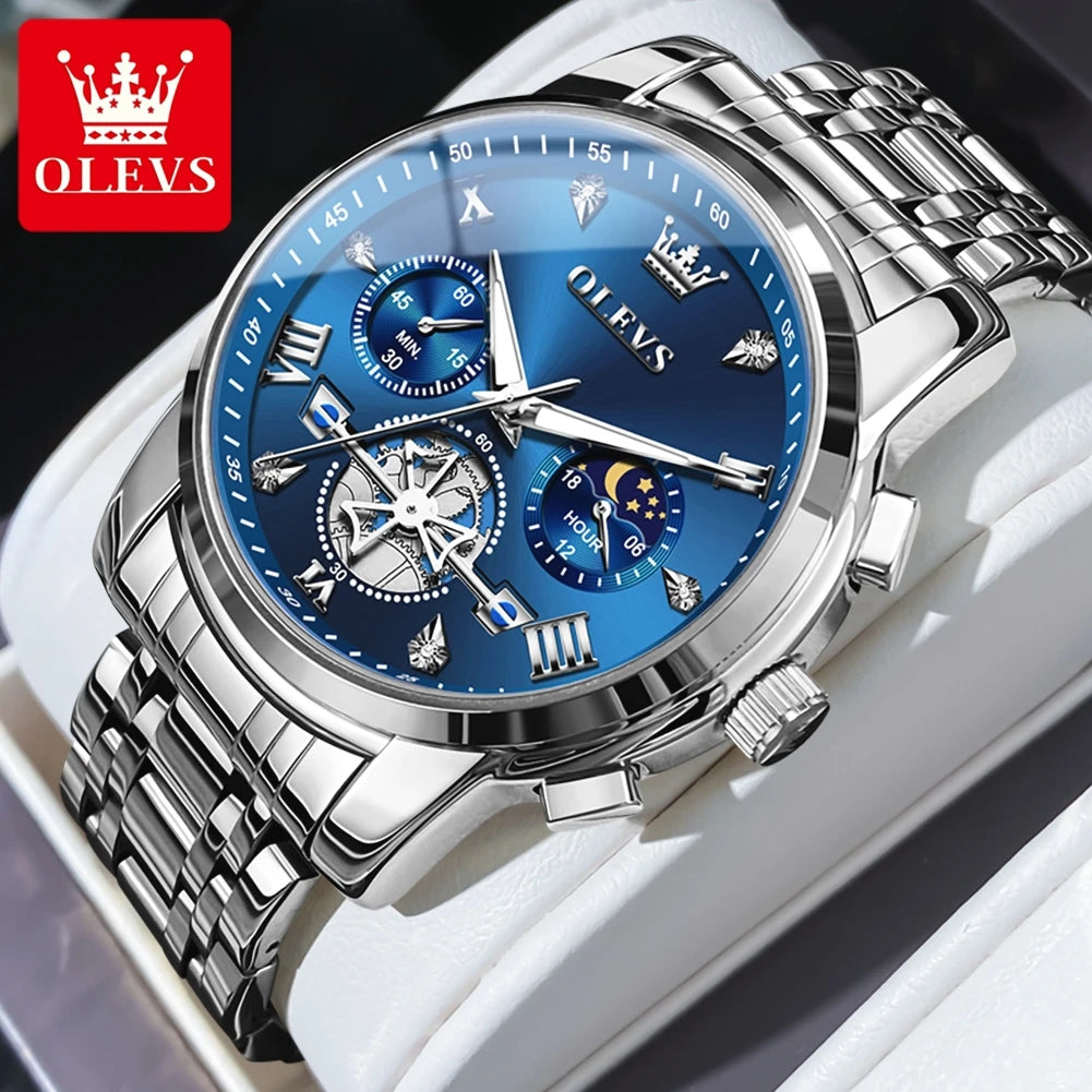 OLEVS 2856 Fitwheel, Chronograph Stainless Steel Watch - OLEVS