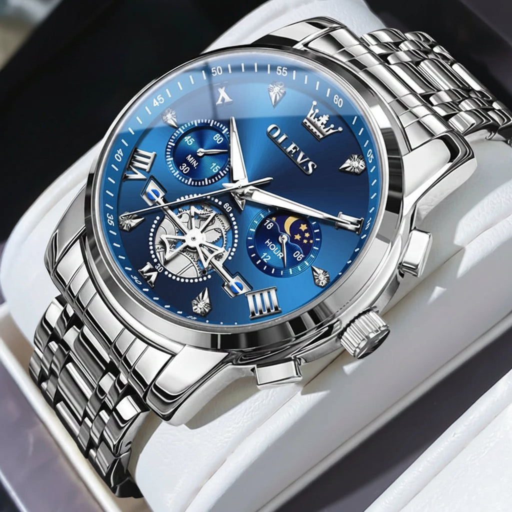 OLEVS 2856 Fitwheel, Chronograph Stainless Steel Watch - OLEVS