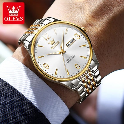 OLEVS 2928 Original Men's Watches Fashion Simple Auto Date Digital Dial Elegant Man Wristwatch Luxury Brand Quartz Watch for Men OLEVS Official Watch Store