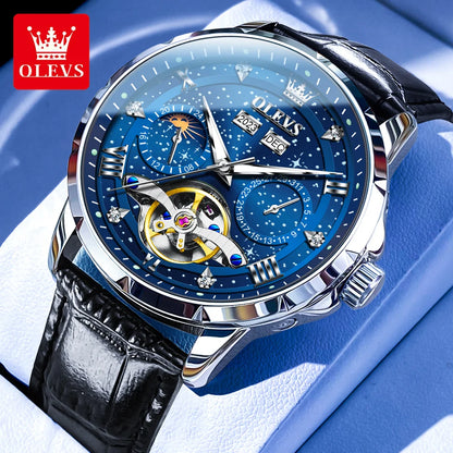 OLEVS 6690 Automatic Starry Sky Tourbillon Design Moon - OLEVS