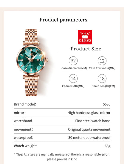 OLEVS 5536 Diamond Quartz Women's Watch - OLEVS