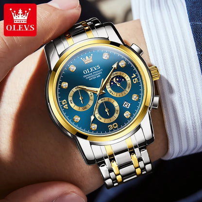 OLEVS 2889 Moon Phase Chronograph Luxury Watch - OLEVS