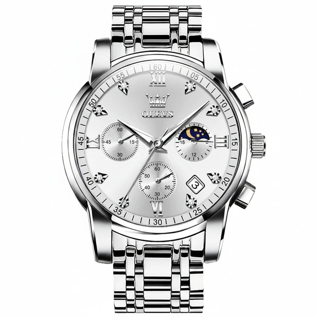OLEVS 2858 Chronograph, Moonphase Watch - OLEVS