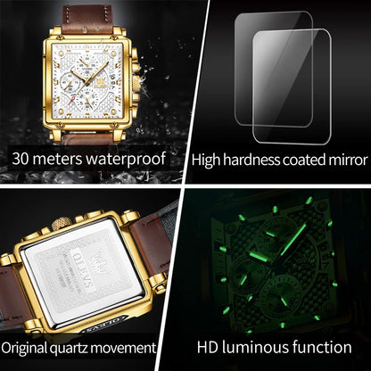 OLEVS Square Mens Quartz Watch