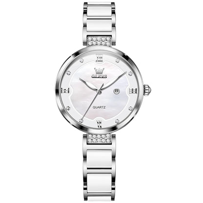 OLEVS 5589 Ceramic Watchband Ladies Wristwatch - OLEVS