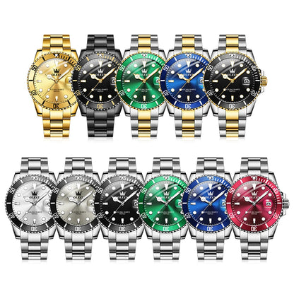 OLEVS 5885 Quartz Stainless Steel Divers Watch - OLEVS