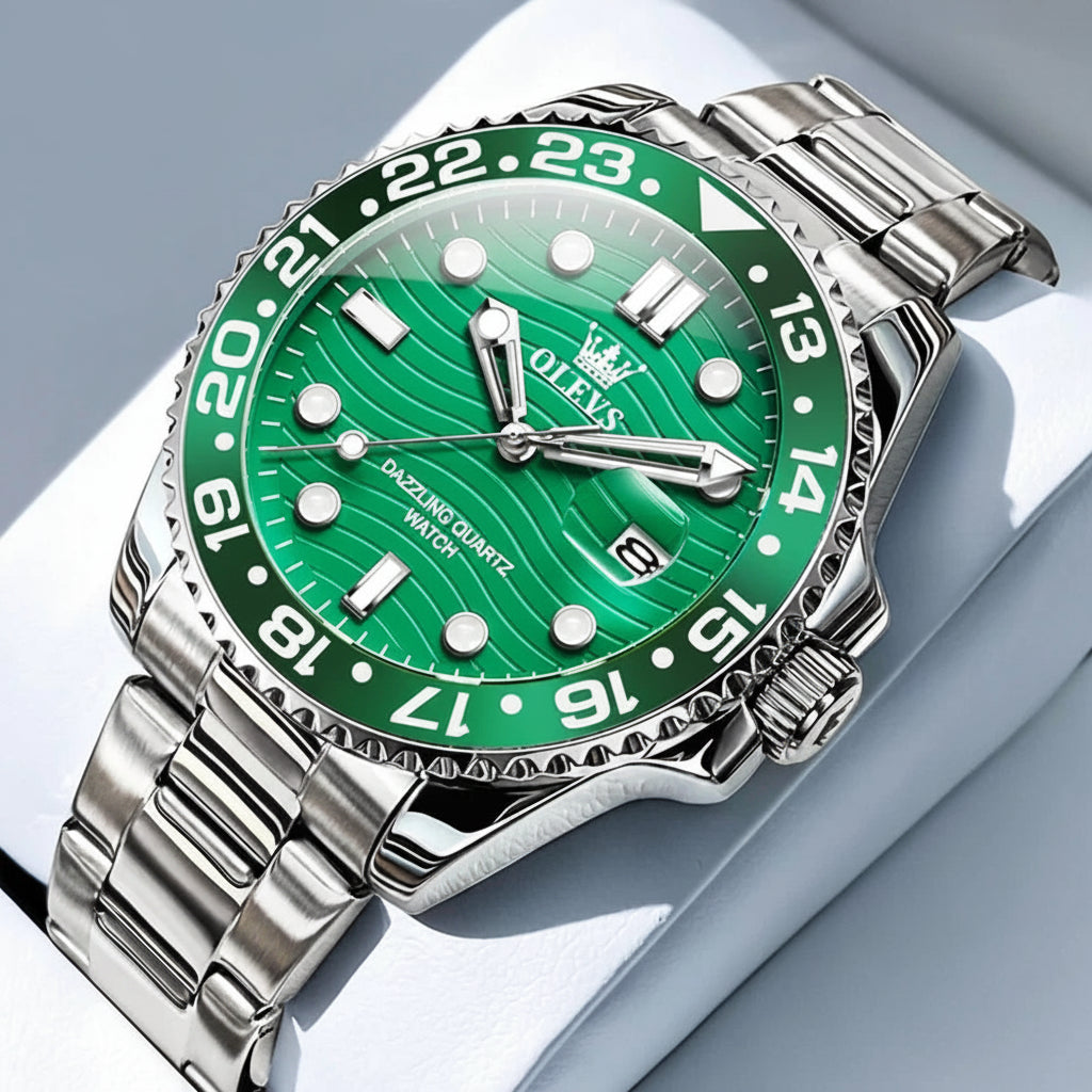 OLEVS 3610 Luxury Diving Series Colorful Bezel Fashion Original Quartz Watch - OLEVS