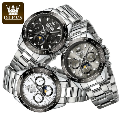 OLEVS 6654 Luxury Moon Phase Mechanical Watch - OLEVS