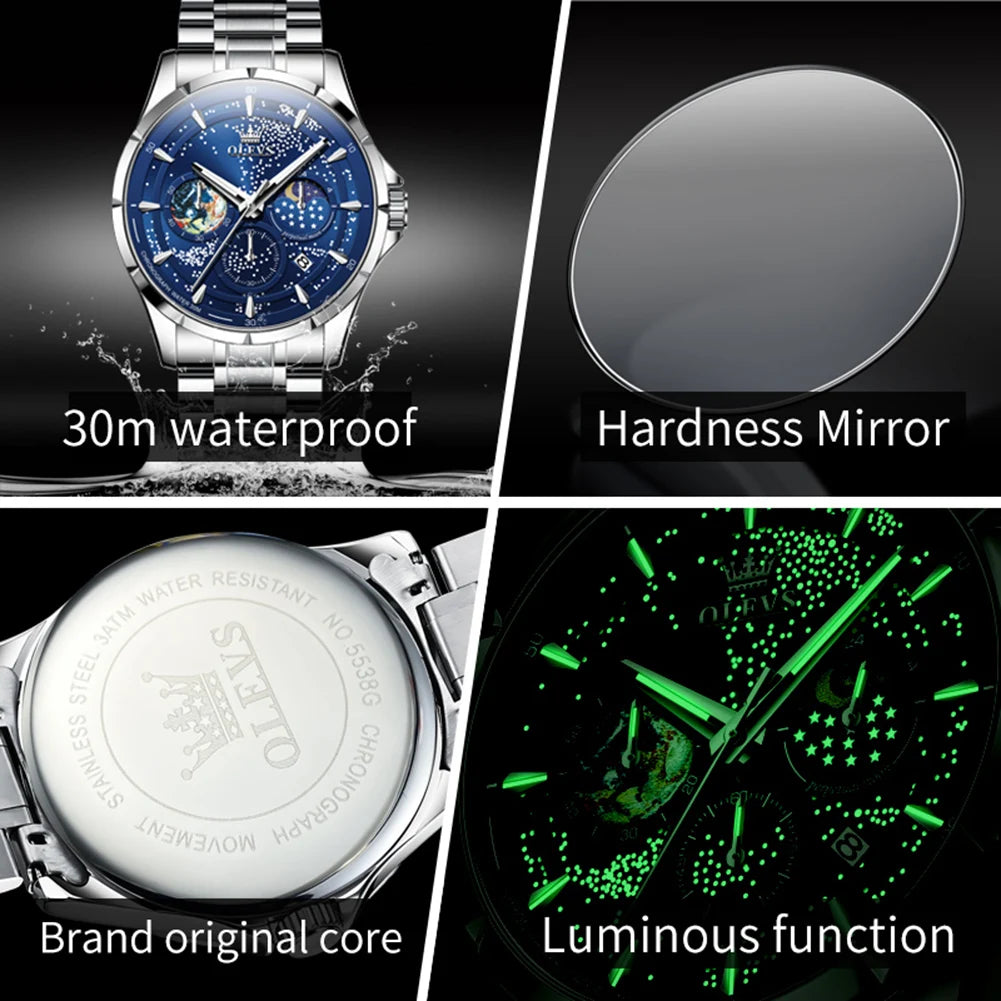 OELVS 5538 Chronograph Starry Sky - OLEVS
