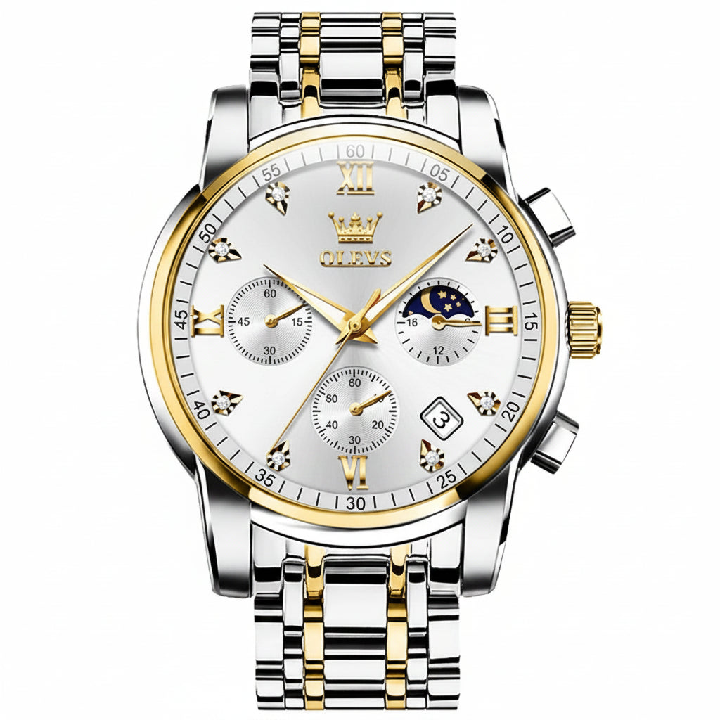 OLEVS 2858 Chronograph, Moonphase Watch - OLEVS