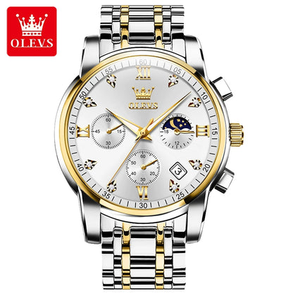 OLEVS 2858 Chronograph, Moonphase Watch - OLEVS