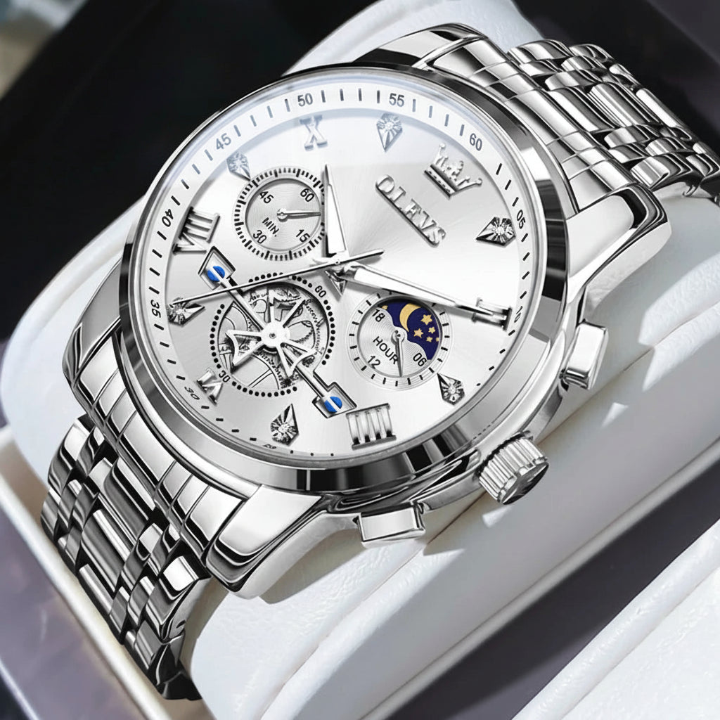 OLEVS 2856 Fitwheel, Chronograph Stainless Steel Watch - OLEVS