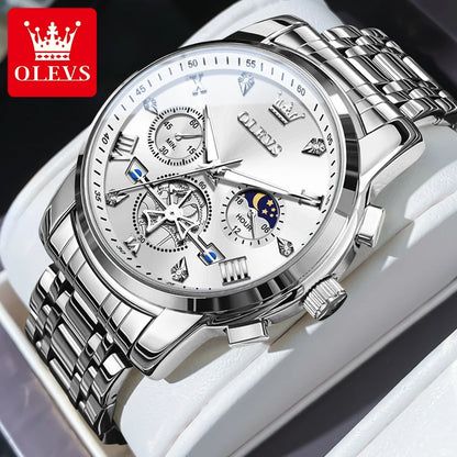 OLEVS 2856 Fitwheel, Chronograph Stainless Steel Watch - OLEVS