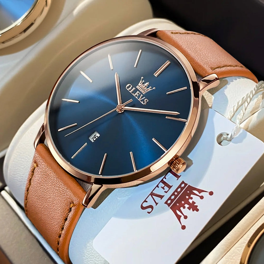OLEVS 5869 Leather Strap - OLEVS