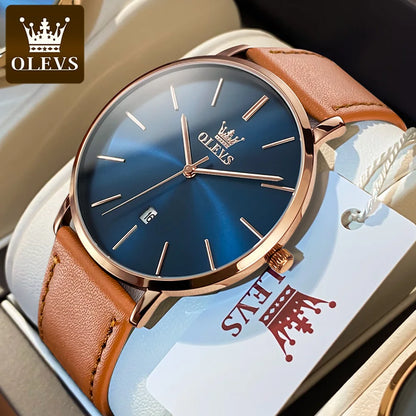 OLEVS 5869 Leather Strap - OLEVS
