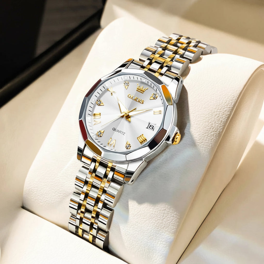 OLEVS 9931 Luxury Diamond Quartz Watch For Women - OLEVS