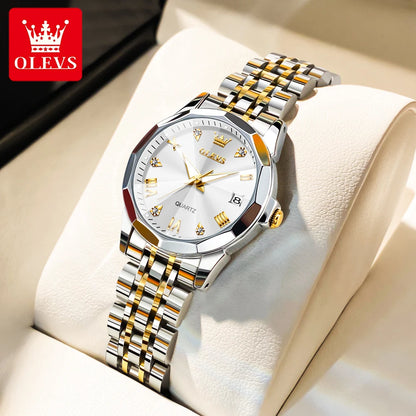 OLEVS 9931 Luxury Diamond Quartz Watch For Women - OLEVS