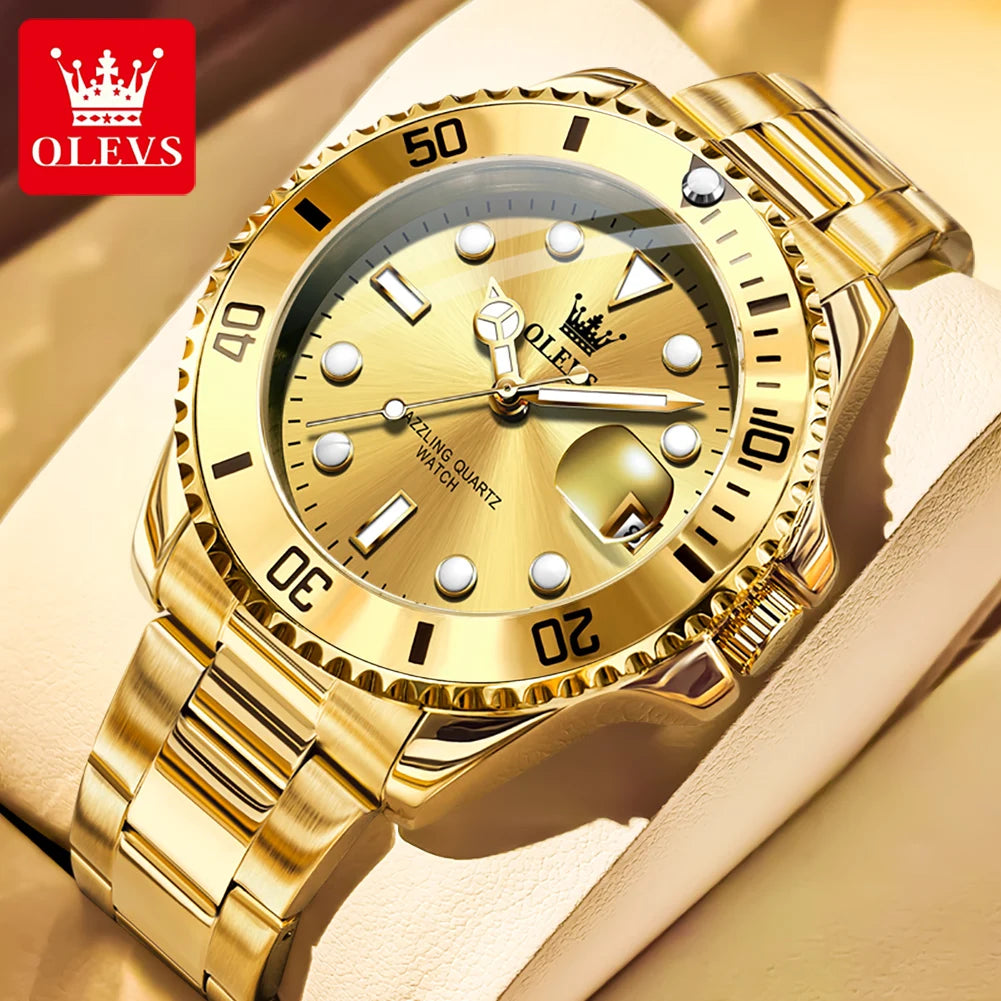 OLEVS 5885 Quartz Stainless Steel Divers Watch - OLEVS