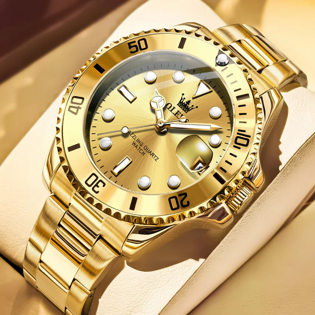 OLEVS 5885 Quartz Stainless Steel Divers Watch - OLEVS