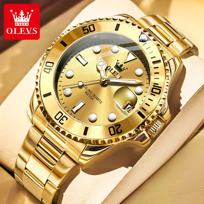 OLEVS 5885 Quartz Stainless Steel Divers Watch - OLEVS