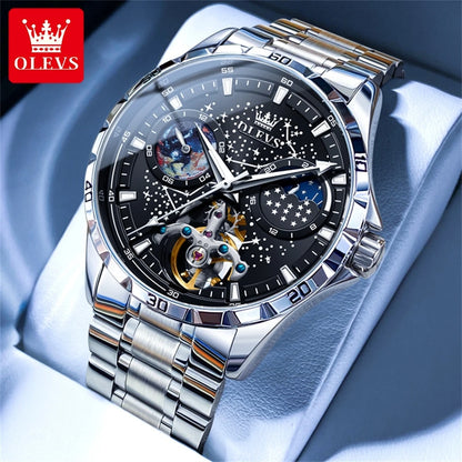 OLEVS 6689 Fully Automatic Watch Moon Phase Starry Disk - OLEVS