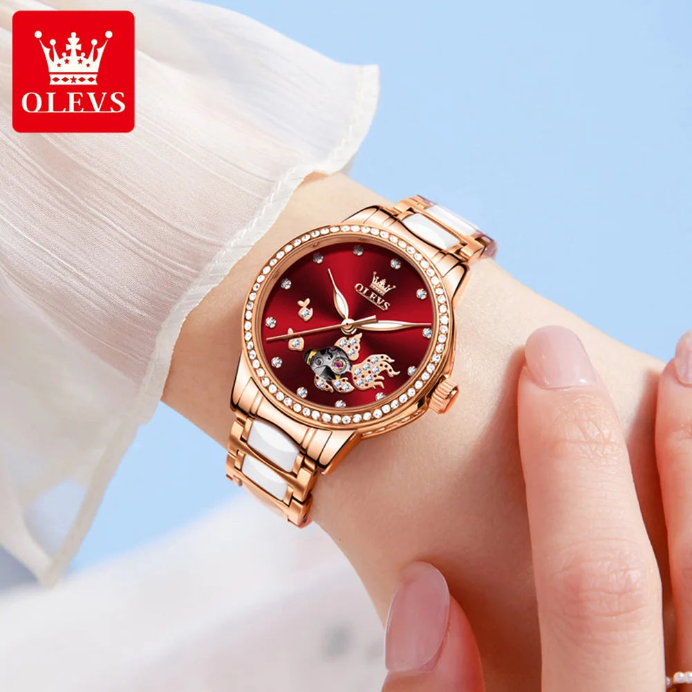 OLEVS 7001 Luxury Mechanical Ladies Watch - OLEVS