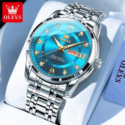 OELVS TY712 Casual Waterproof Stainless Steel Scratch-Resistant Quartz Watch - OLEVS