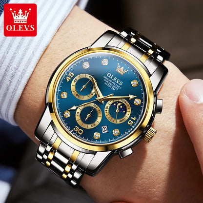 OLEVS 2889 Moon Phase Chronograph Luxury Watch - OLEVS
