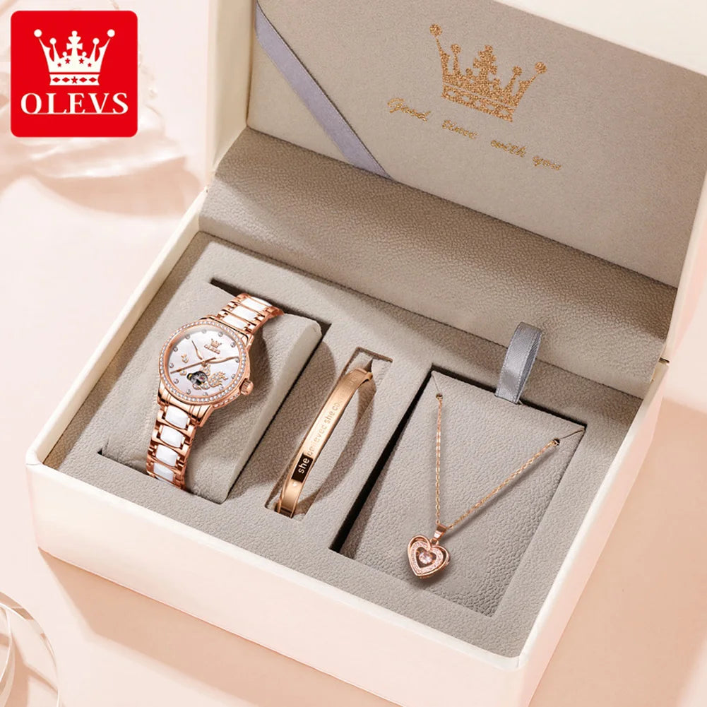 OLEVS 7001 Luxury Mechanical Ladies Watch - OLEVS