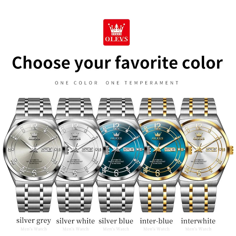 OLEVS 7068 Luminous, Sport Date Dual Calendar Automatic Watch - OLEVS