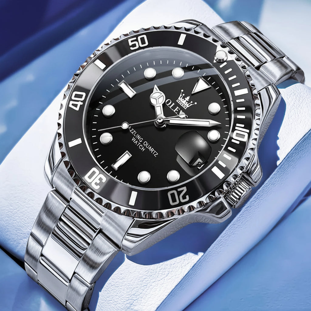 OLEVS 5885 Quartz Stainless Steel Divers Watch - OLEVS