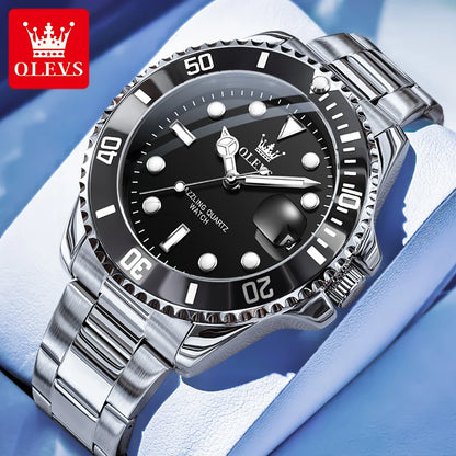 OLEVS 5885 Quartz Stainless Steel Divers Watch - OLEVS