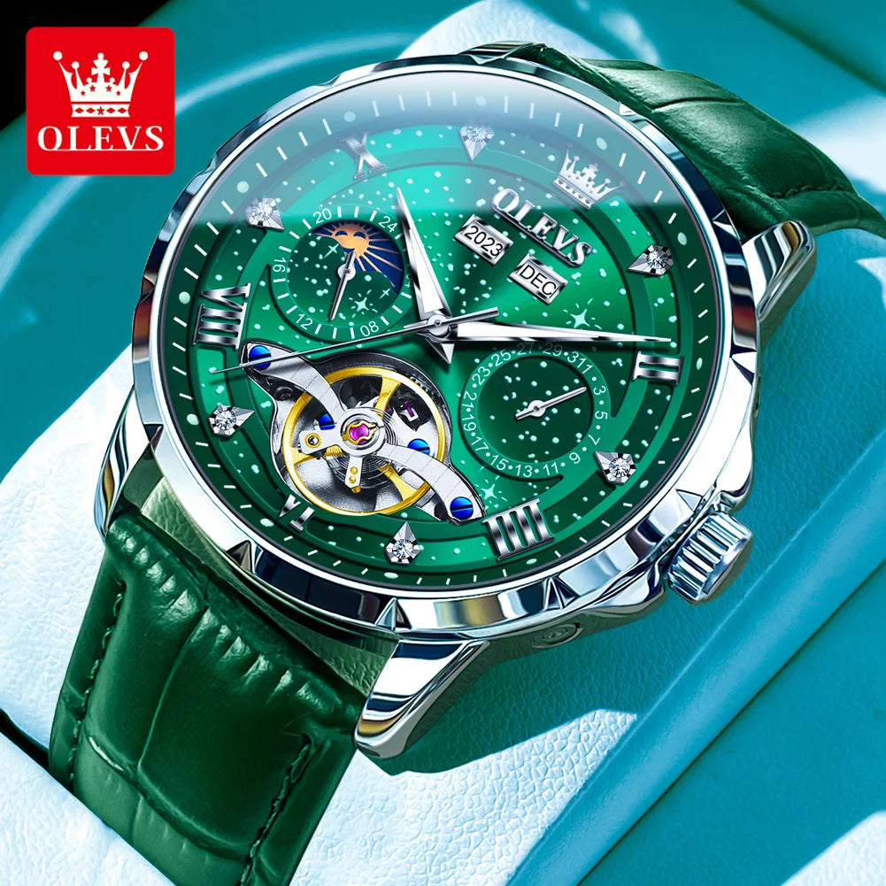 OLEVS 6690 Automatic Starry Sky Tourbillon Design Moon - OLEVS